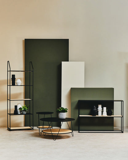 Depok Rattan And Metal Coffee Table With Hairpin Legs