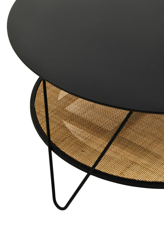 Depok Rattan And Metal Coffee Table With Hairpin Legs