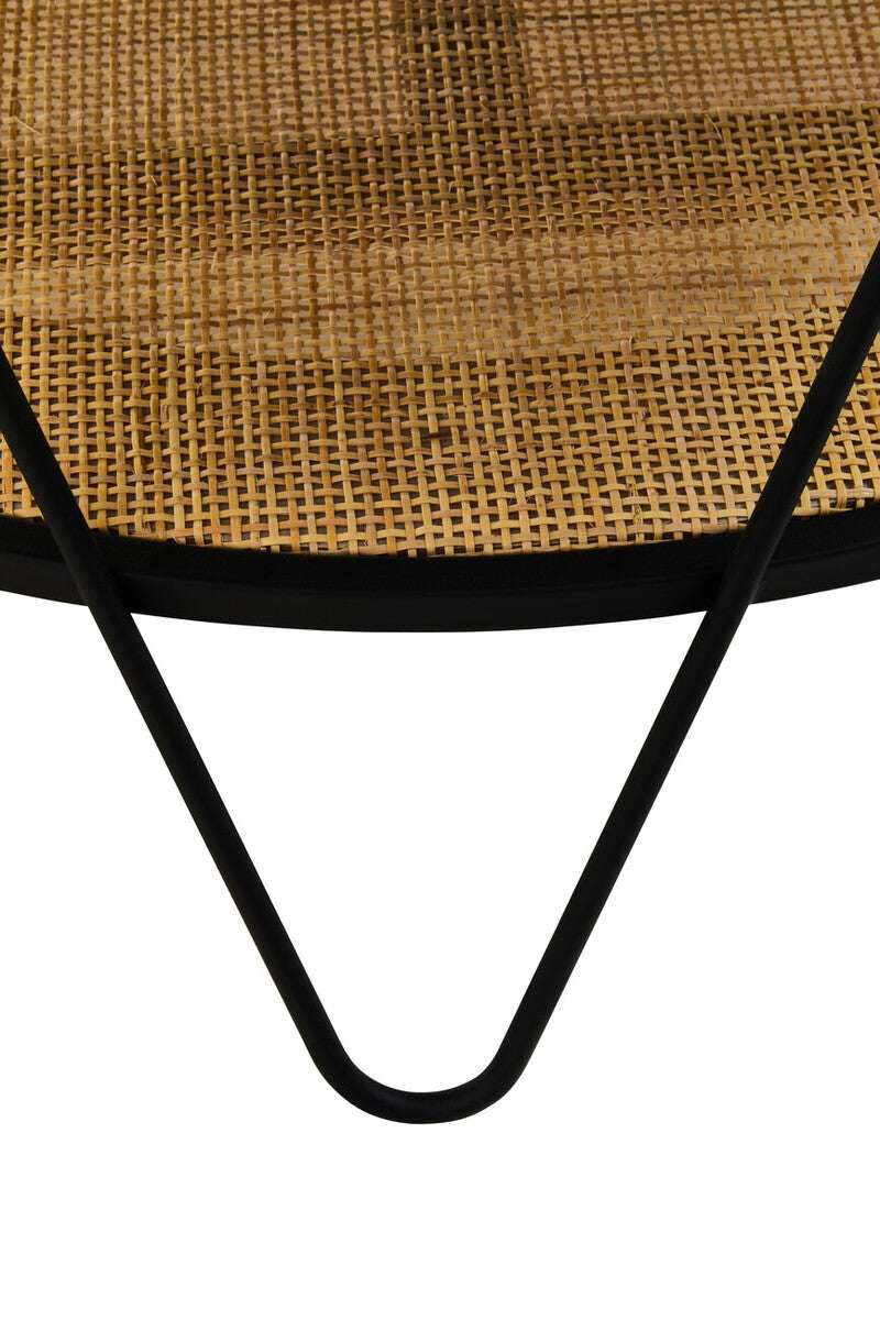 Depok Rattan And Metal Coffee Table With Hairpin Legs
