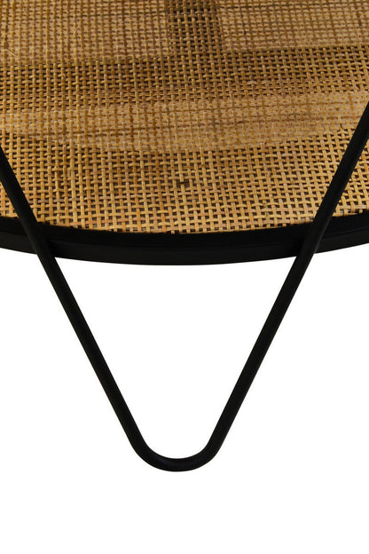 Depok Rattan And Metal Coffee Table With Hairpin Legs