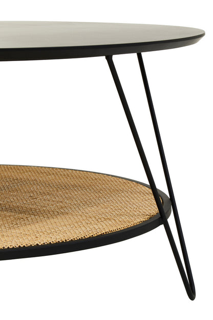 Depok Rattan And Metal Coffee Table With Hairpin Legs