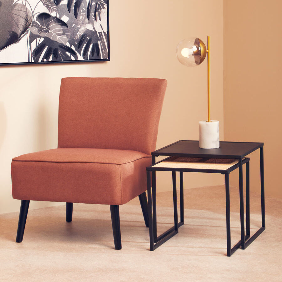 Depok Rattan And Metal Nest Of Two Tables