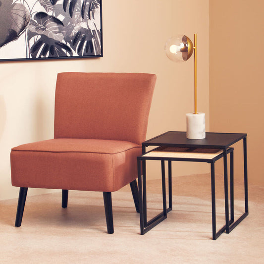 Depok Rattan And Metal Nest Of Two Tables