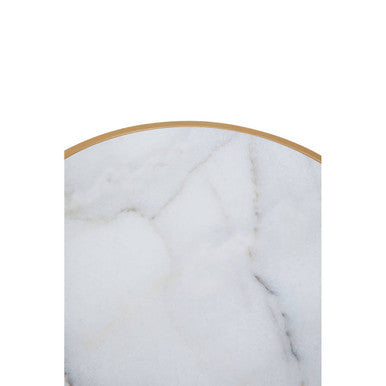 Colva White Marble and Gold Set Of Two Nesting Tables