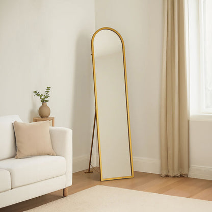 Avento Gold Finish Floor Mirror