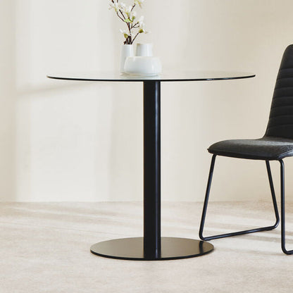 Metropolitan Round Matt Black Dining Table