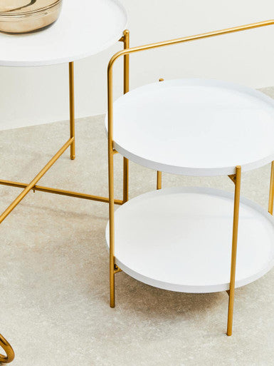 Trosa White and Gold Side Table