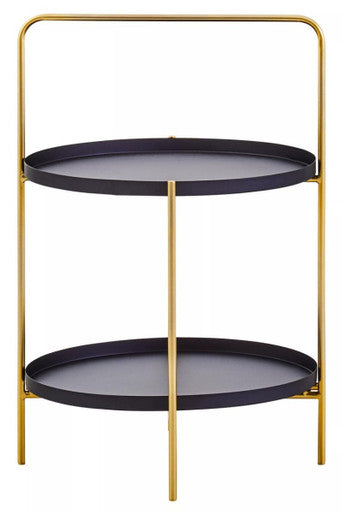 Trosa Two Tier Black And Gold Side Table