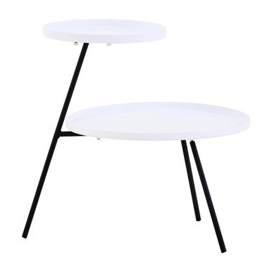 Trosa Two Tie White and Black Side Table