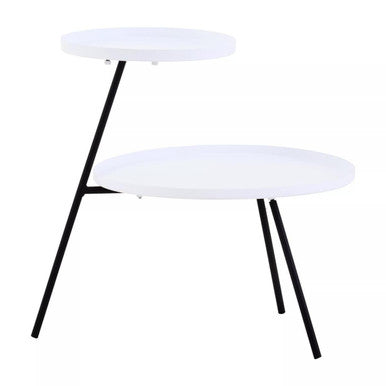Trosa Two Tie White and Black Side Table