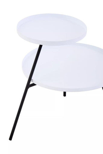 Trosa Two Tie White and Black Side Table