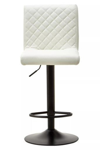 Baina High Back White Leather Effect Bar Chair