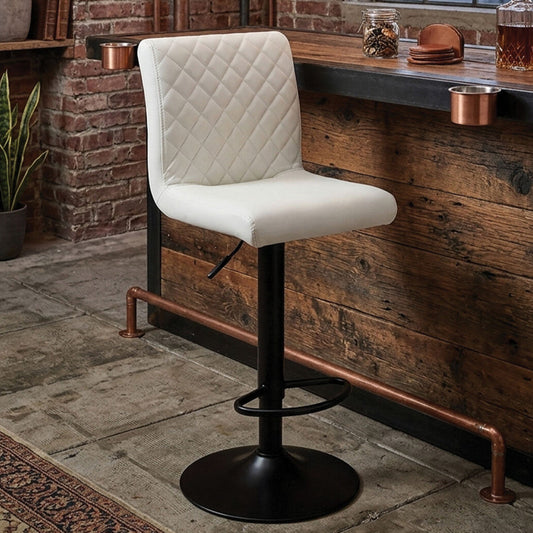 Baina High Back White Leather Effect Bar Chair