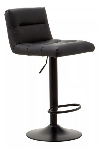 Baina Black Leather Effect Bar Stool