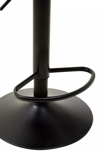 Baina Black Leather Effect Bar Stool