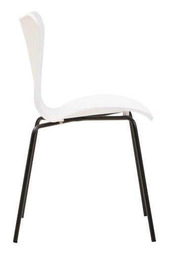 Laila White Seat and Black Legs Dining Chair