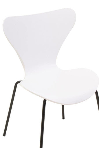 Laila White Seat and Black Legs Dining Chair