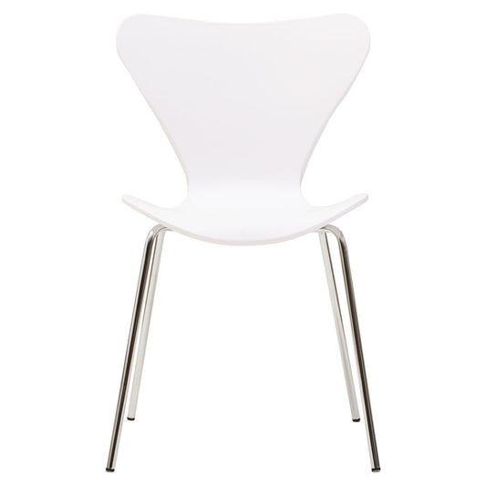 Laila White Seat And Silver Chrome Legs Dining Chair