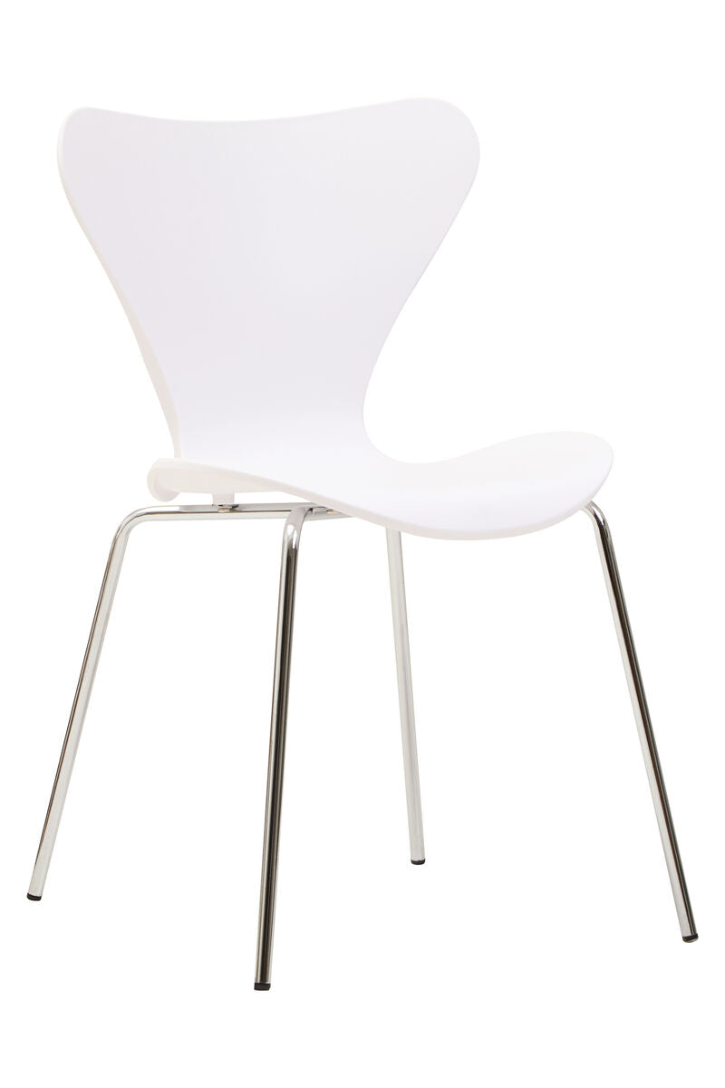 White Seat and Silver Chrome Legs Dining Chair | Laila