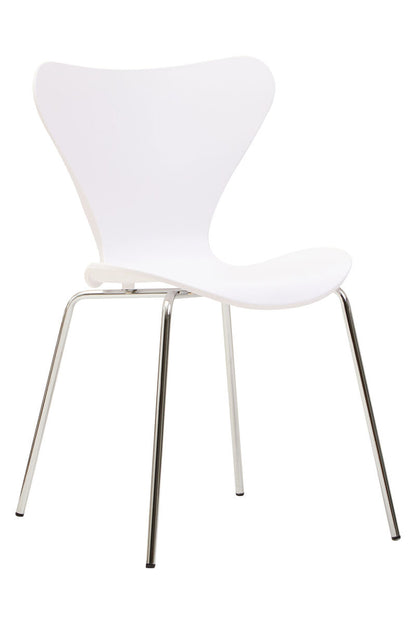 White Seat and Silver Chrome Legs Dining Chair | Laila