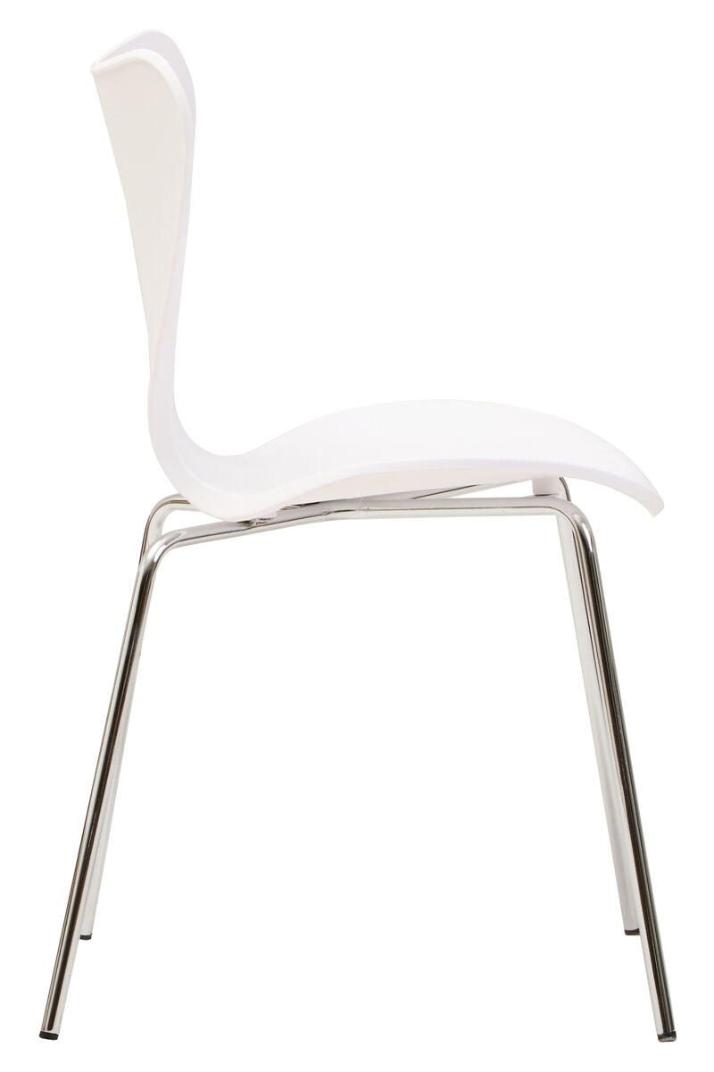 White Seat and Silver Chrome Legs Dining Chair | Laila