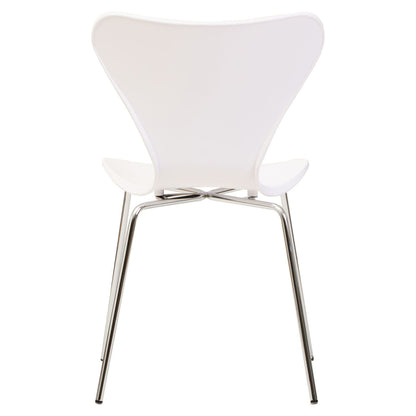 White Seat and Silver Chrome Legs Dining Chair | Laila