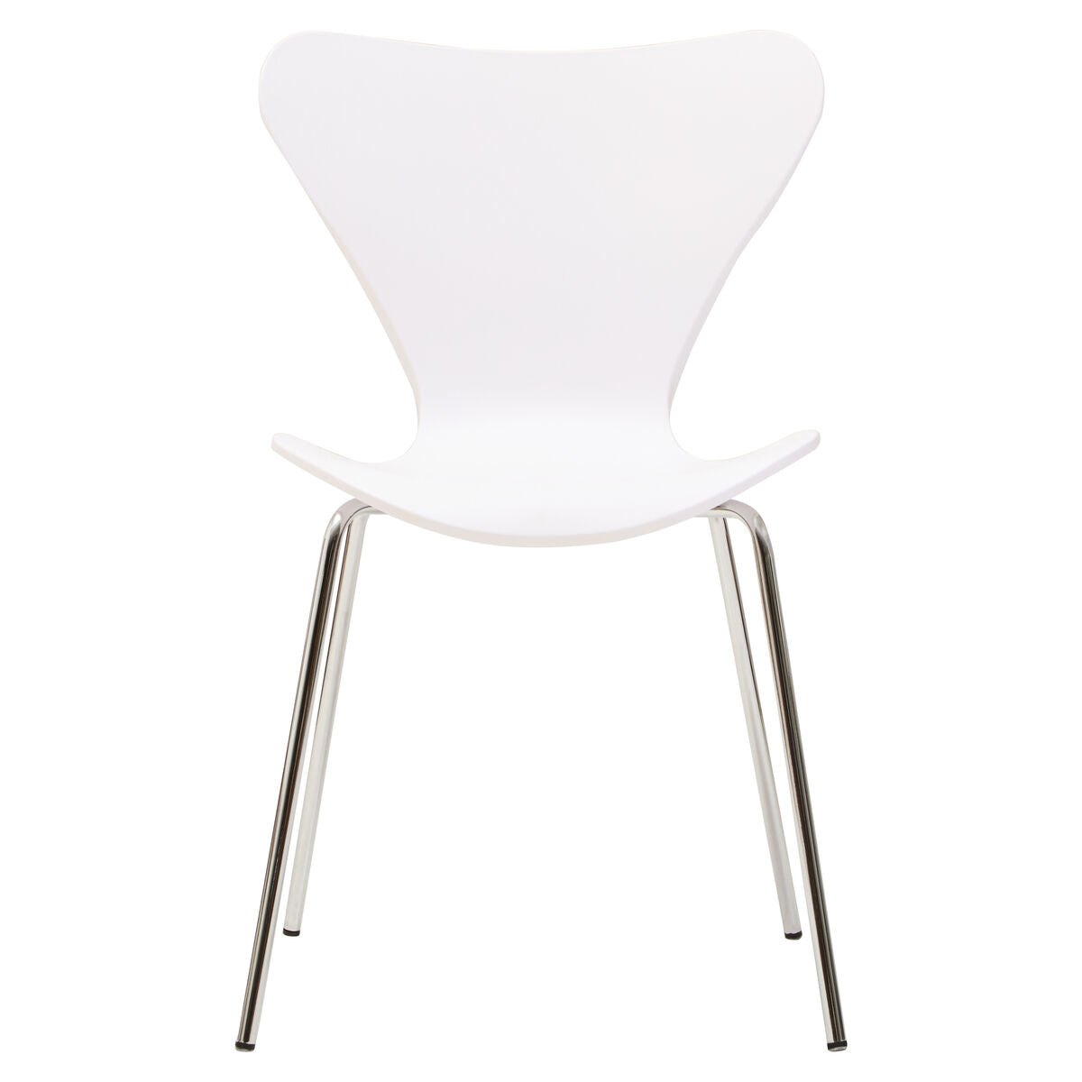 White Seat and Silver Chrome Legs Dining Chair | Laila