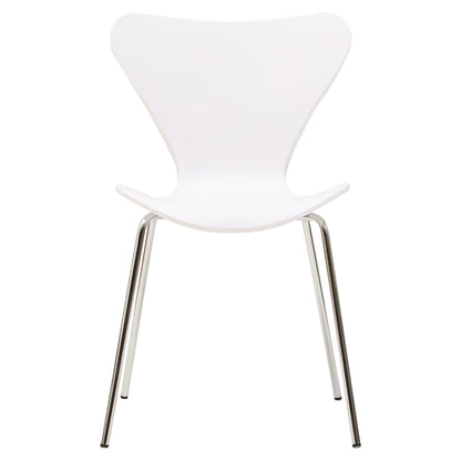 White Seat and Silver Chrome Legs Dining Chair | Laila