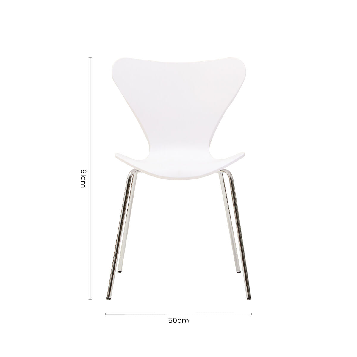 White Seat and Silver Chrome Legs Dining Chair | Laila