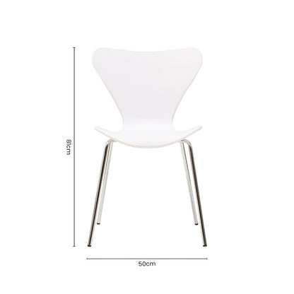 White Seat and Silver Chrome Legs Dining Chair | Laila