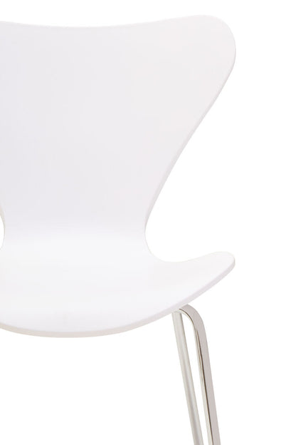 White Seat and Silver Chrome Legs Dining Chair | Laila