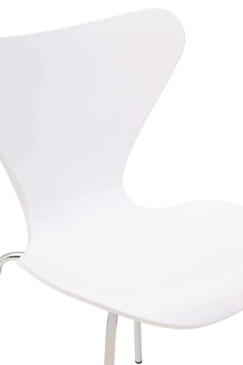 White Seat and Silver Chrome Legs Dining Chair | Laila