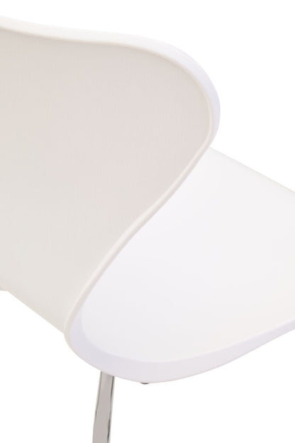 White Seat and Silver Chrome Legs Dining Chair | Laila