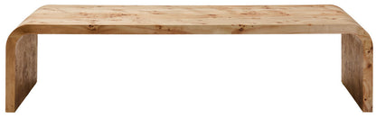 Mota Burl Wood Design Curved Coffee Table