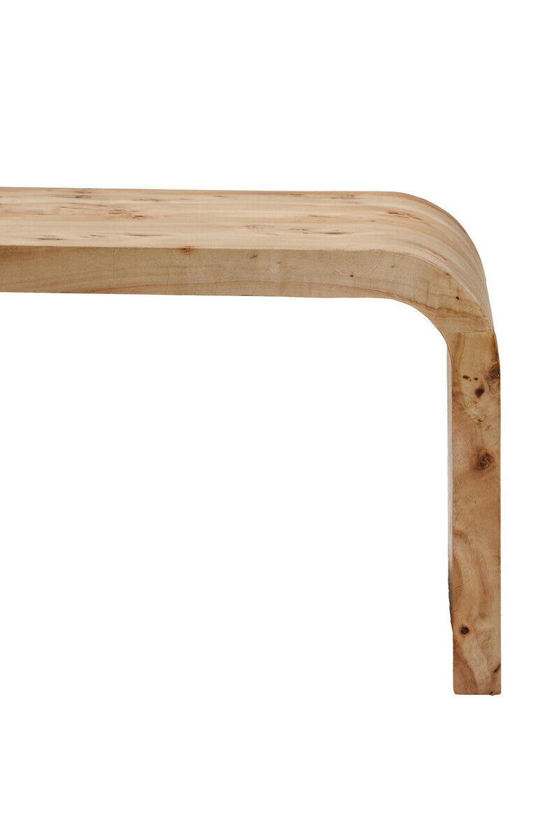 Mota Burl Wood Design Curved Coffee Table