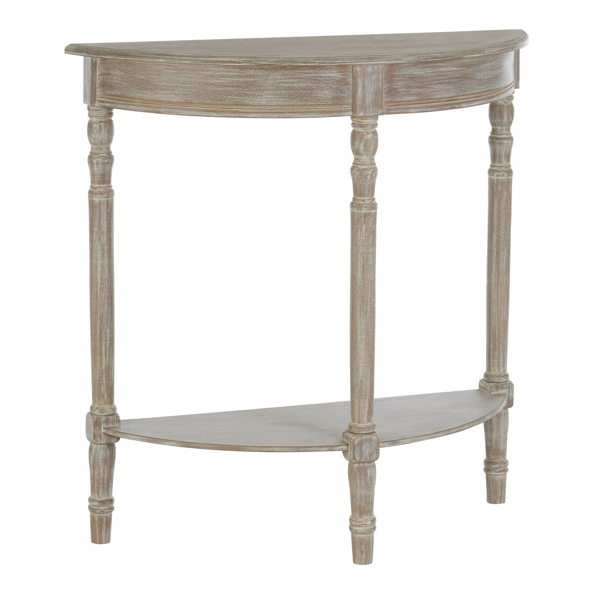 Heritage Half Moon Natural Pine Wood Console Table