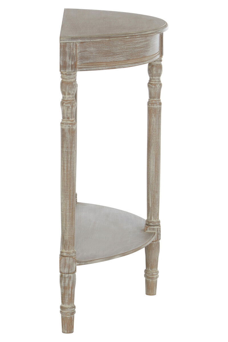 Heritage Half Moon Natural Pine Wood Console Table