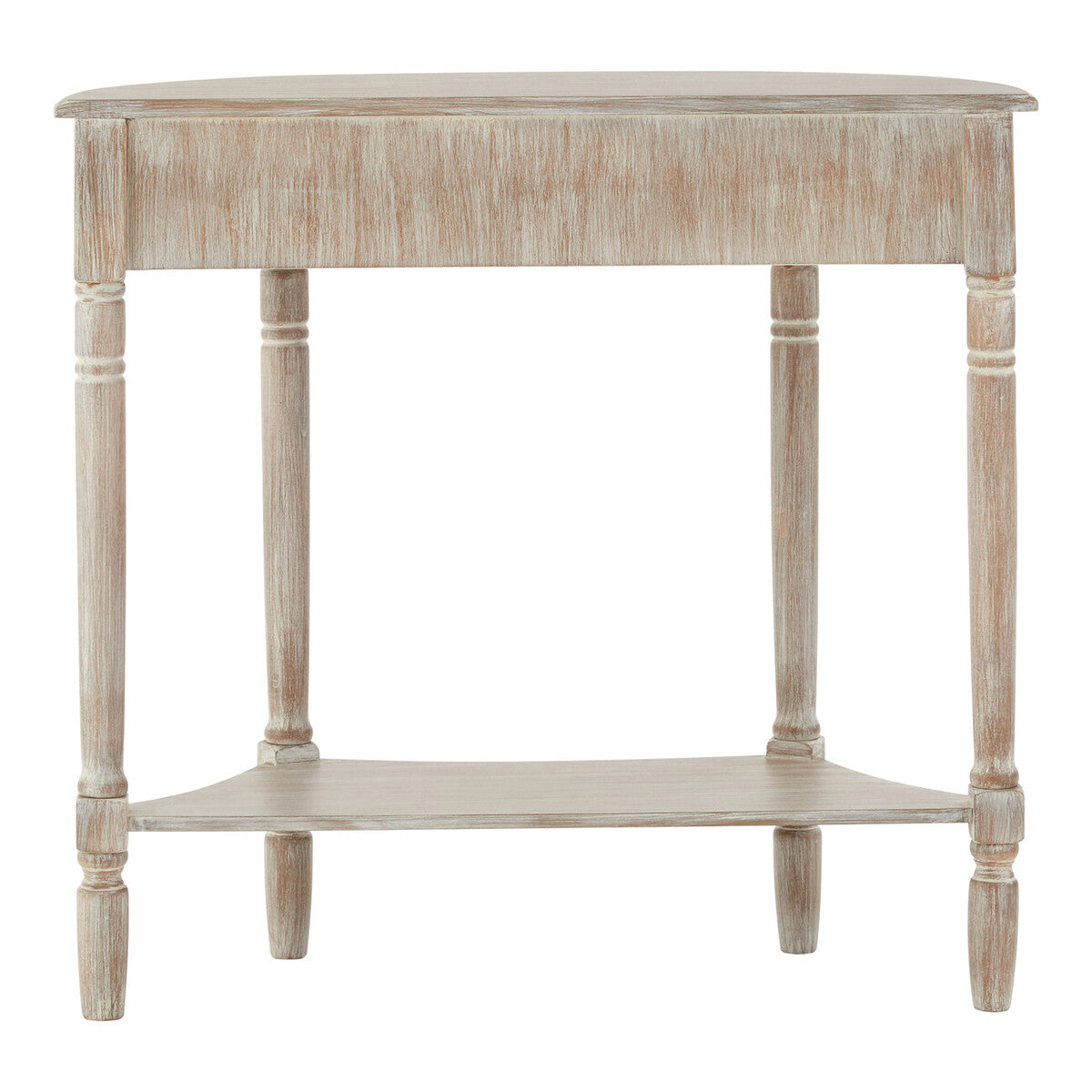 Heritage Natural Wash Pine Wood Half Moon Console Table with Drawer