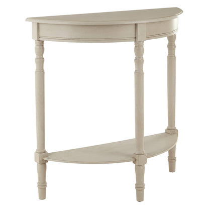 Heritage Grey Putty Pine Wood Half Moon Console Table