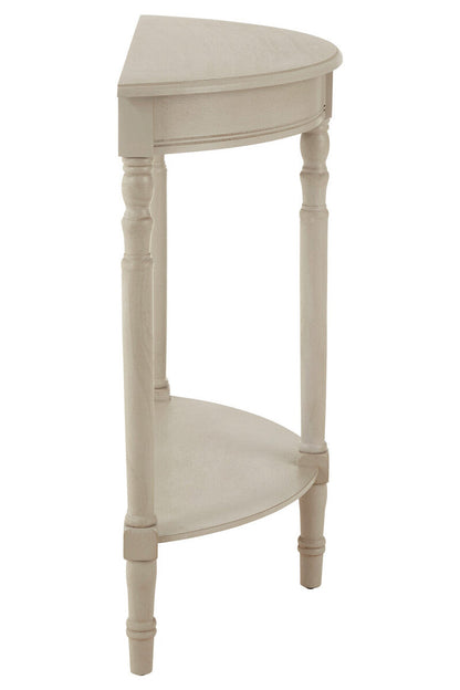 Heritage Grey Putty Pine Wood Half Moon Console Table