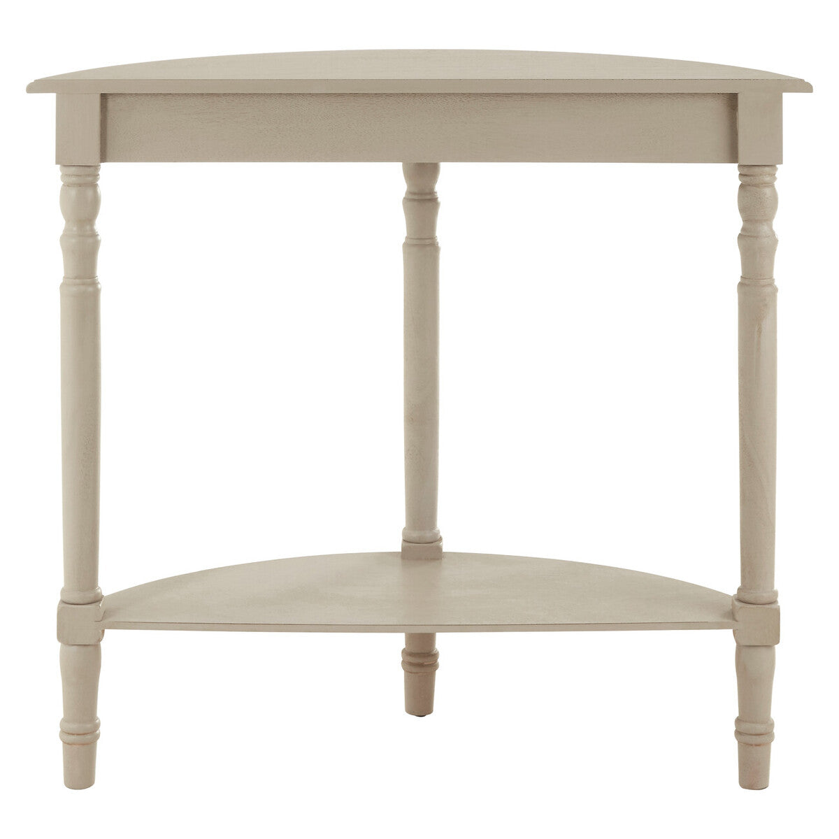 Heritage Grey Putty Pine Wood Half Moon Console Table
