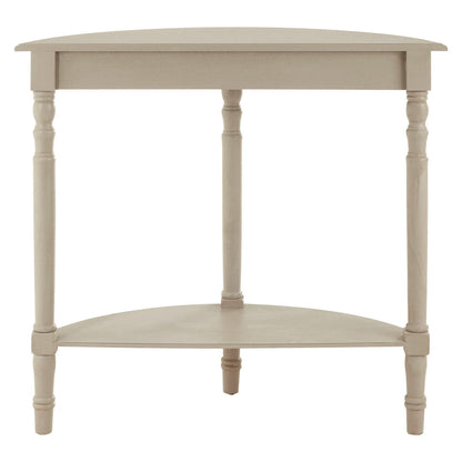 Heritage Grey Putty Pine Wood Half Moon Console Table