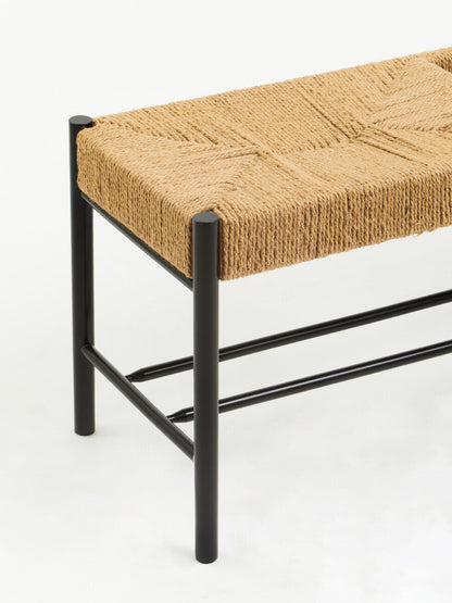 Bandar Natural Rope and Black Wood Large Bench