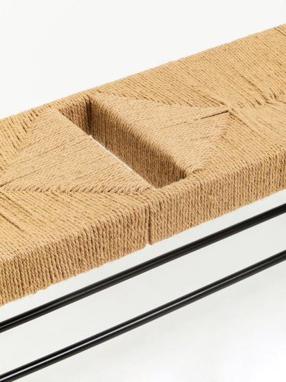 Bandar Natural Rope and Black Wood Large Bench