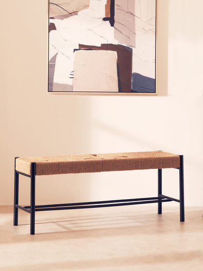 Bandar Natural Rope and Black Wood Large Bench