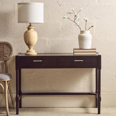 Heritage Two Drawer Black Finish Desk