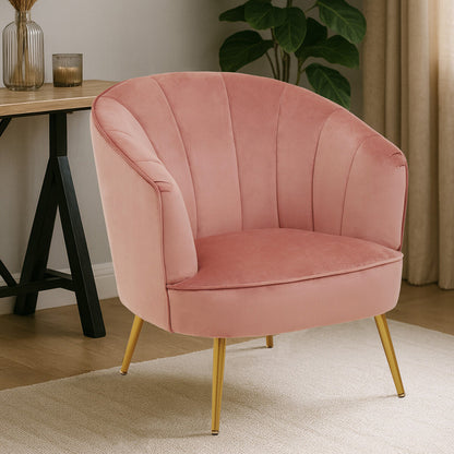 Yolanda Pink Velvet Chair