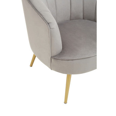 Yolanda Grey Velvet Chair