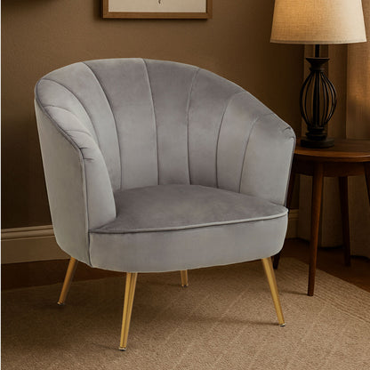 Yolanda Grey Velvet Chair