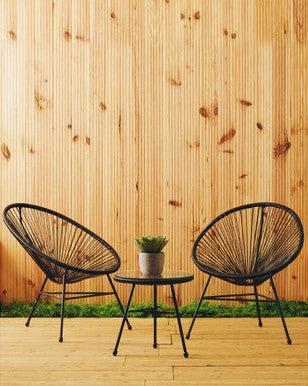 Miami Black Rattan 3 Piece Patio Set